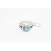 Ring Silver 925 Sterling Unisex Natural Topaz Blue Sapphire Stone Handmade C954